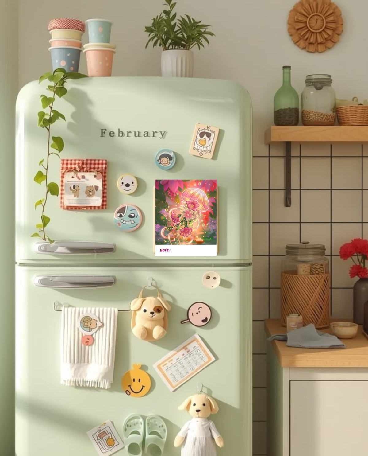 Fantasy Flower Art Fridge Magnetic Sheet