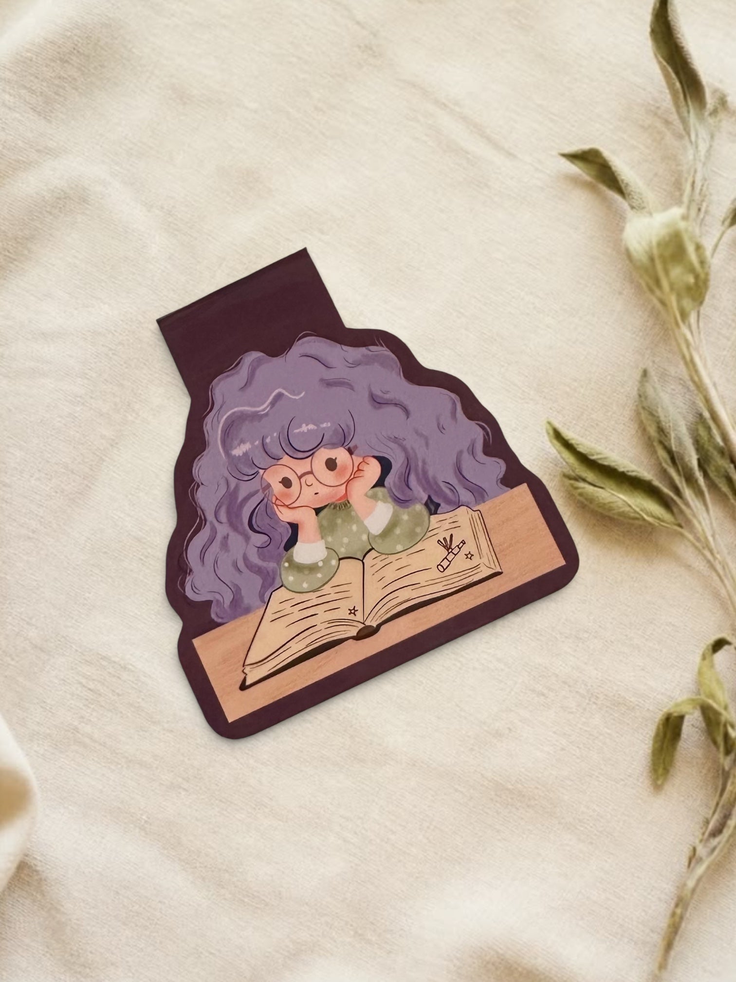 Reading Girl Magnetic Bookmark