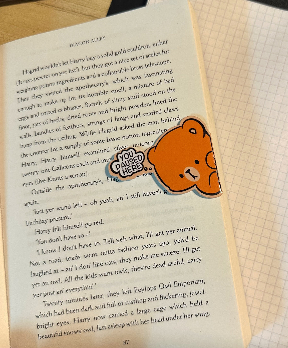 White Cute Bear Magnetic Bookmark