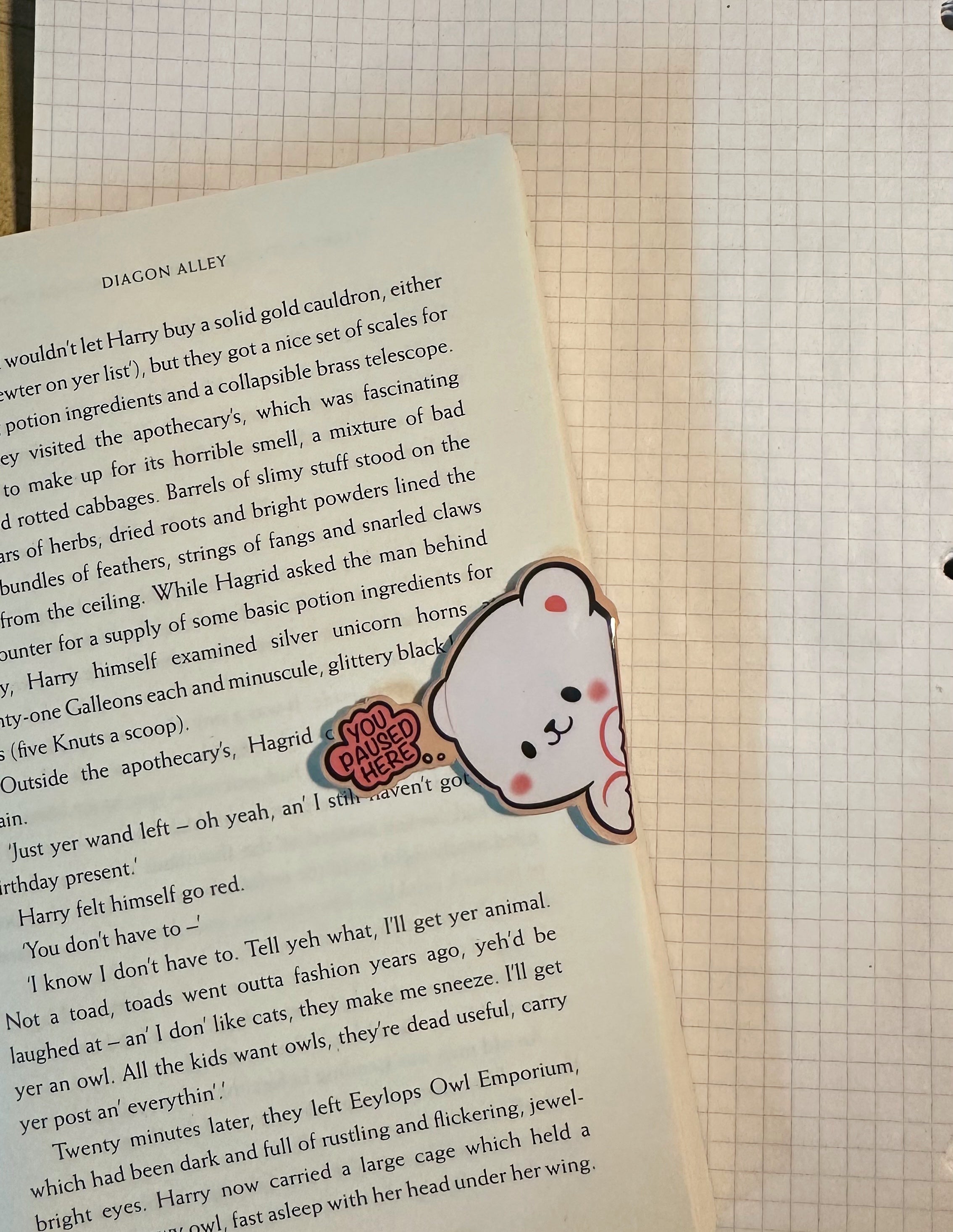 White Cute Bear Magnetic Bookmark