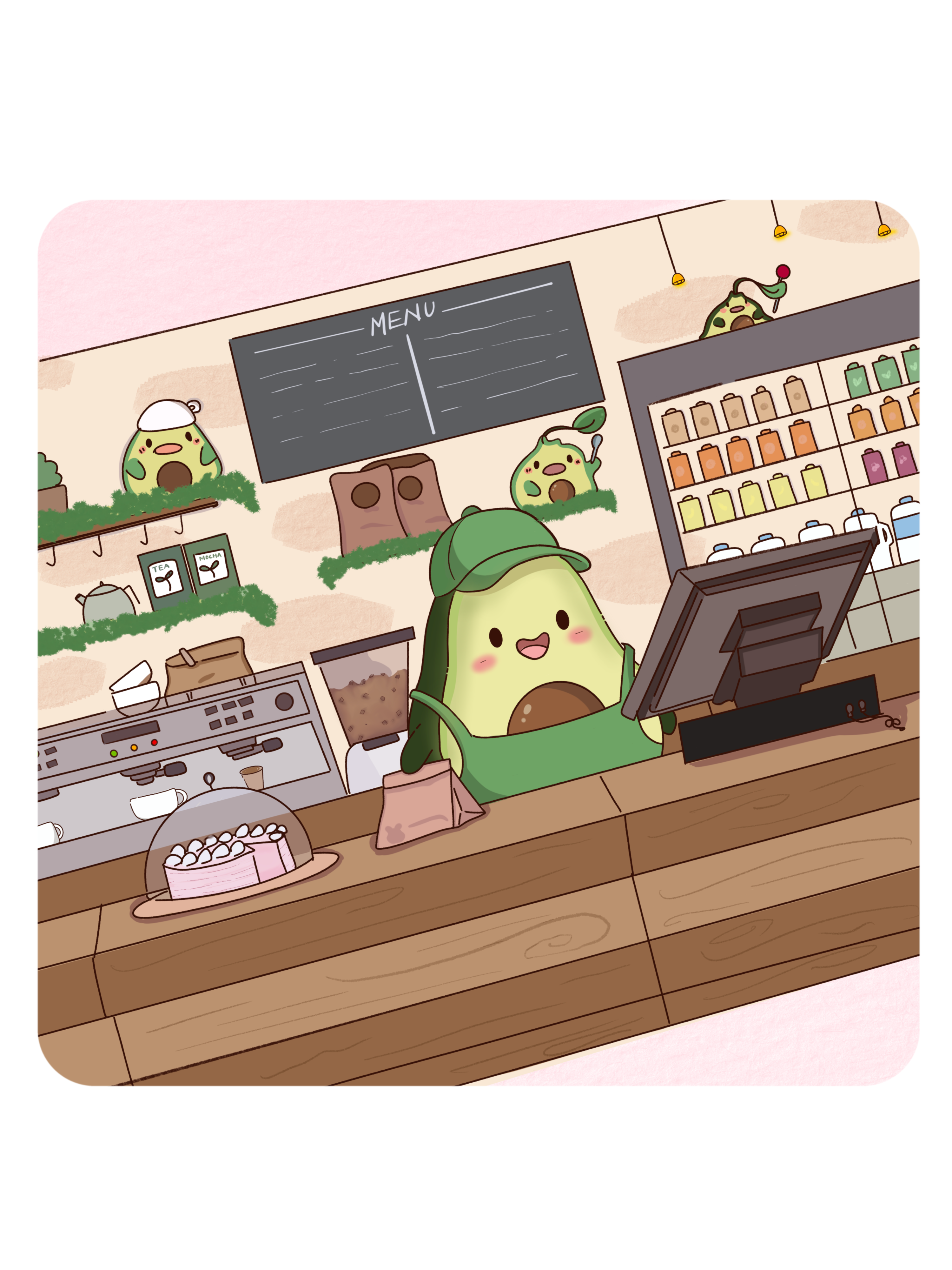 Avocado stall Die-cut Sticker